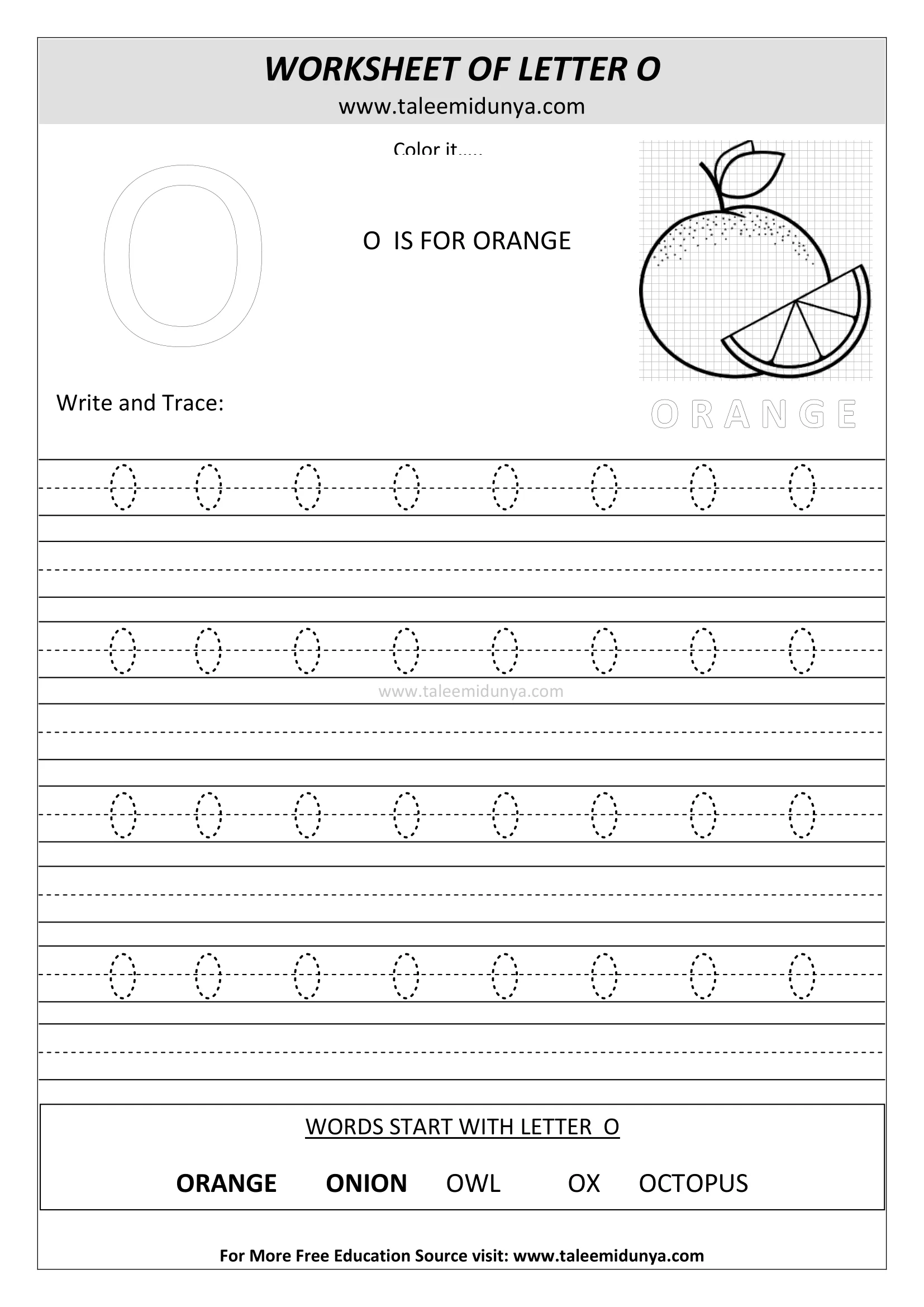 worksheet O